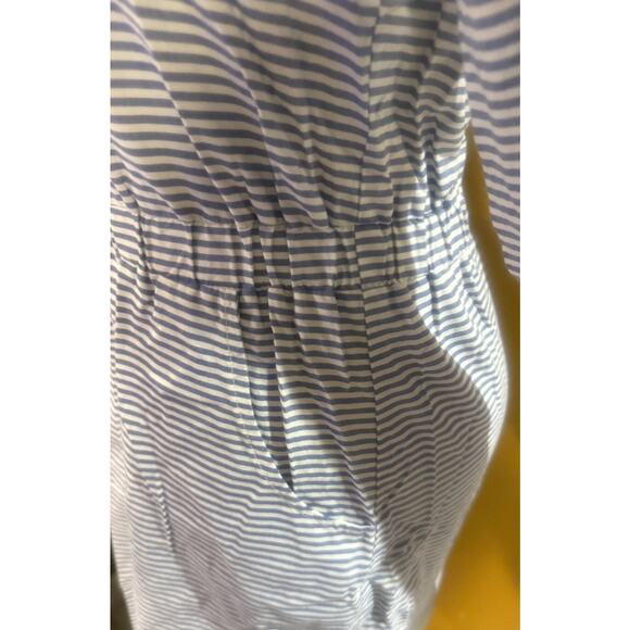 Love Fire Shirt Dress Womens Medium Blue and White Striped Half Way Up Buttons - Picture 7 of 8